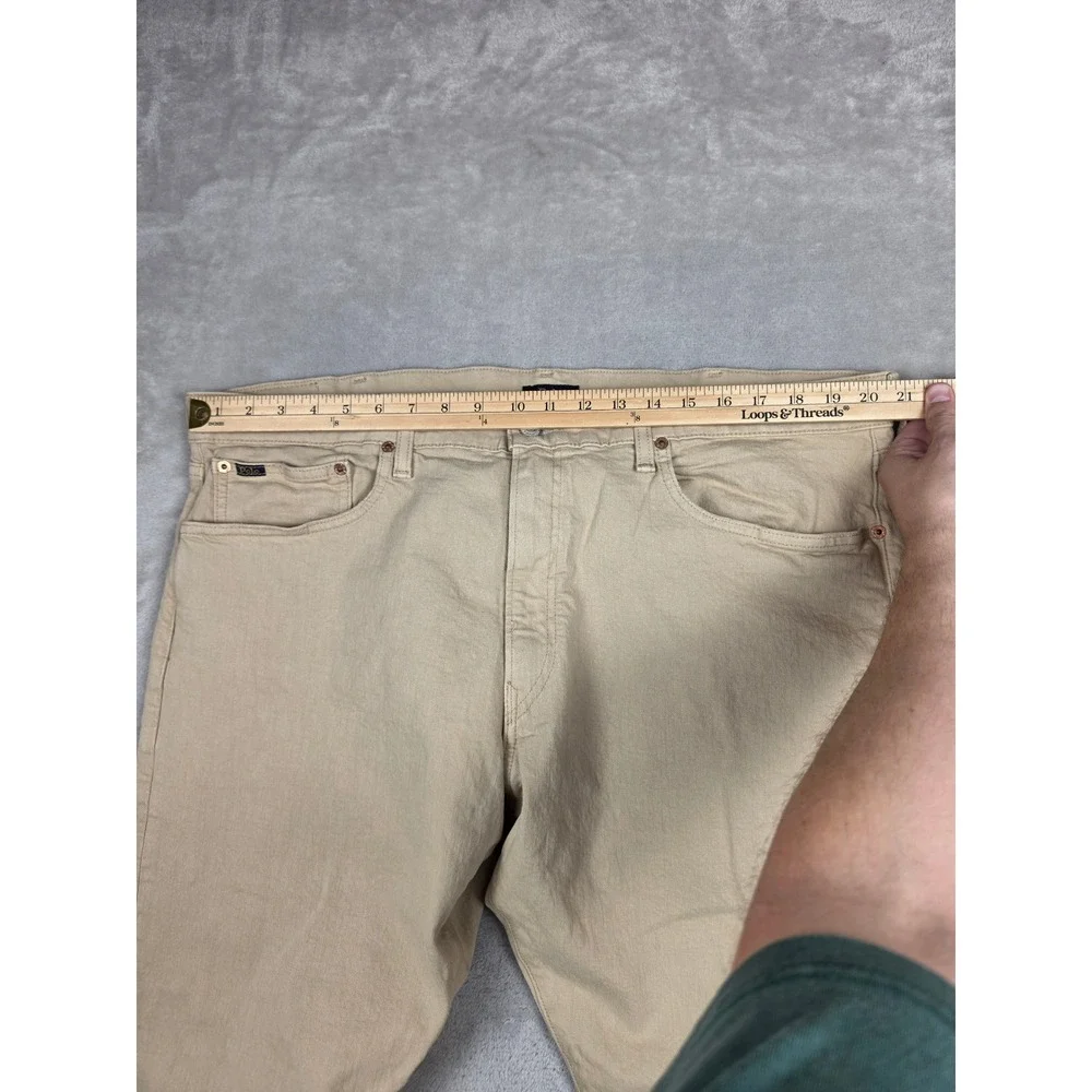 Polo Ralph Lauren Varick Slim Straight Pants Mens 40x30 Tan Khaki Stretch